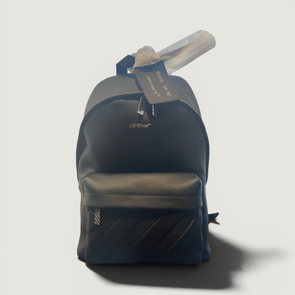 Off-White Classic Dome Pebbled Leather Backpack Black